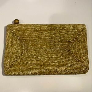 Vintage Genuine CORDÉ Clutch Woman’s Handbag Golden Woven Cord Petite Cordé Bag
